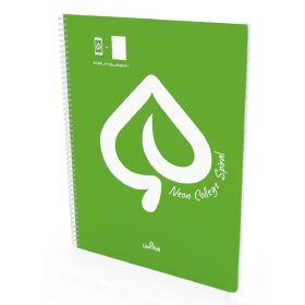 Spirálfüzet A4, kockás, 80 lap, Neon Polyflex