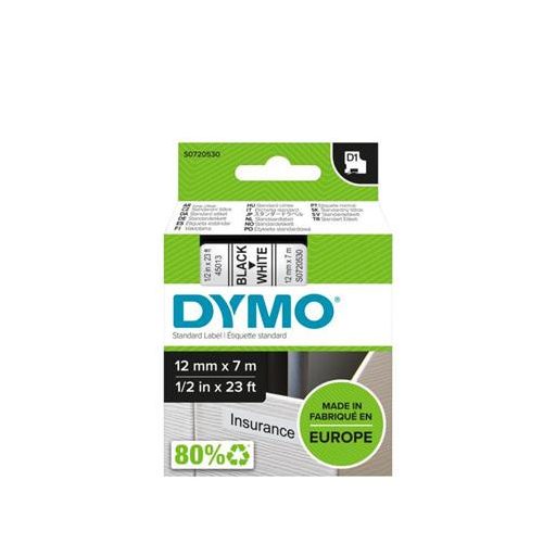 Feliratozó szalag DYMO D1 45013 12mm x 7m fehér alapon fekete írásszín