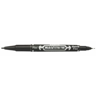   Alkoholos marker, 0,5/1,0 mm, kétvégű, ZEBRA Mckie Extra Fine, fekete