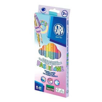   Színes ceruza ASTRA Duo háromszögletű kétvégű pasztel + arany/ezüst 24 színű