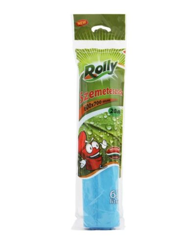 Szemeteszsák, M, 65 l, 20 db, kék, Rolly