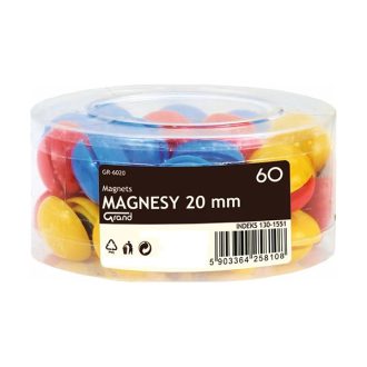 Mágnes, kerek, 20 mm, GRAND, vegyes színek