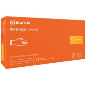 Gumikesztyű, dermagel, púdermentes, 100 db, XS, Mercator