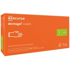 Gumikesztyű, dermagel, púdermentes, 100 db, S, Mercator