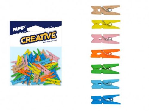 Csipesz, 2,5cm / 50 db különböző színekben