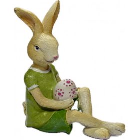 Nyuszi ülő poly 11cm tojással