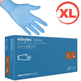 Gumikesztyű, nitril, púdermentes, 100 db, XL, Mercator