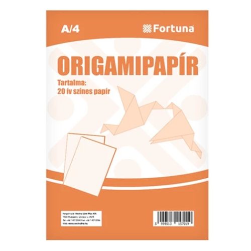 Origami papír, A4, 20 lap, Fortuna