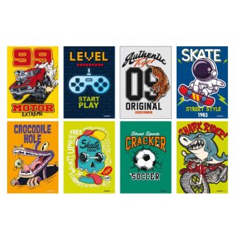 Füzet, tűzött, A5, kockás, 42 lap, BLASETTI, Kid Boy