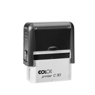 Bélyegző, COLOP Printer C 30, fekete ház, kék párnával