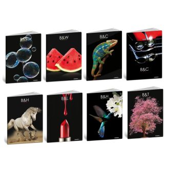 Füzet, tűzött, A4, vonalas, 38 lap, BLASETTI, Black&