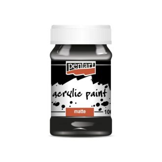 Akrilfesték, matt, Pentart, 100 ml, fekete