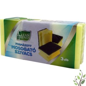 Clean Trend Mosogatószivacs formázott 3 db-os 