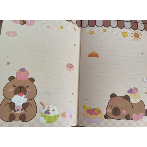 Capybara a5 vonalas mintás füzet