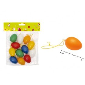 Tojások műanyag egyszínű 4cm 12db vegyes