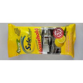   Nedves törlőkendő, antibakteriális, citrom, 50 db, SafeClean