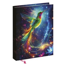   Határidőnapló REALSYSTEM Librobello B/6 napi fehér lapos 3D lakk Kolibri 2027