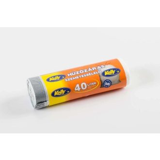 Szemeteszsák, húzózáras, 40 l, 15 db, Kelly