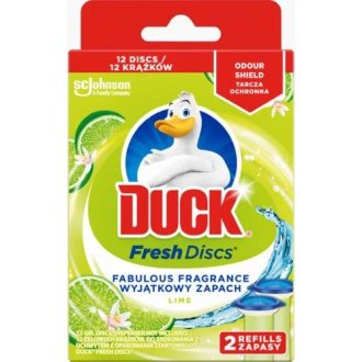   WC öblítő korong utántöltő, 2x36 ml, Fresh Discs, lime, DUCK