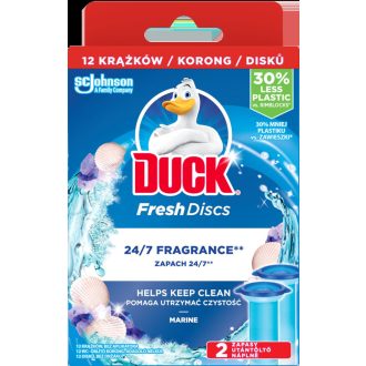   WC öblítő korong utántöltő, 2x36 ml, Fresh Discs, marine, DUCK