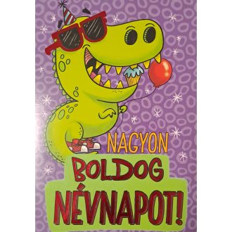 Képeslap, névnap, dinó, Cardex, G árkód