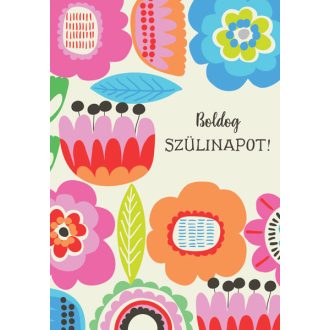 Képeslap, születésnap, virágos, Cardex, D árkód