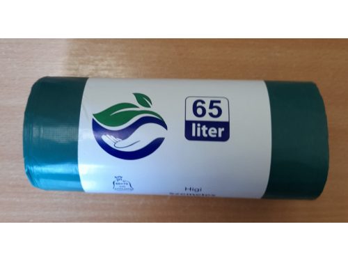 Szemetes zsák Higi 65 L 60x70cm (VASTAG - 30my), zöld, 20db/tek. 