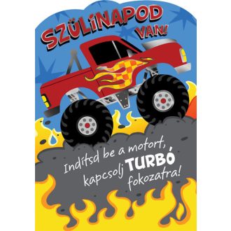 Képeslap, születésnap, autó, Cardex, H árkód