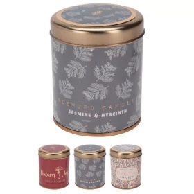 Illatosított gyertya fém tégelyben 7x8cm