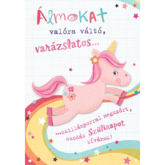 Képeslap, születésnap, unikornis, Cardex, E árkód