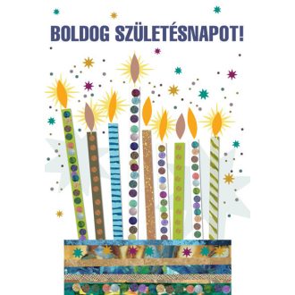   Képeslap, születésnap, torta és gyerták, Cardex, D árkód