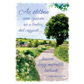 Cardex képeslap, fás tájképpel, idézettel
