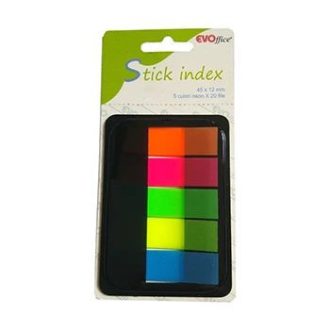   Jelölőcímke 12x45mm, 5x20lap, műa. 5szín/bliszter, adagolóban EVOffice