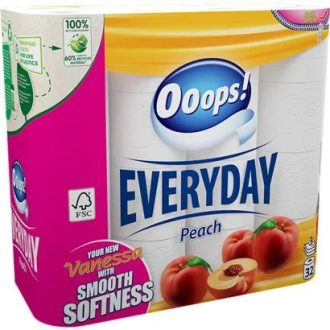   Toalettpapír, Ooops Everyday barackos, 32 tekercs, 3 rétegű