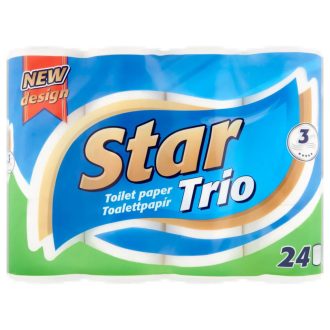 Toalettpapír, 3 rétegű, 24 tekercs,  Star Trio