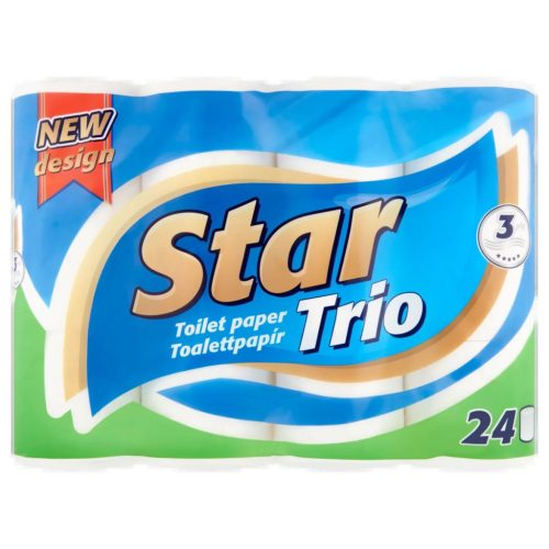 Toalettpapír, 3 rétegű, 24 tekercs,  Star Trio