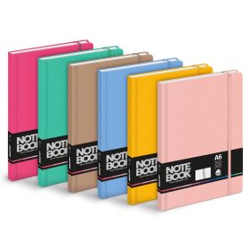 Gumis notesz A6 vonalas 100 lap mix