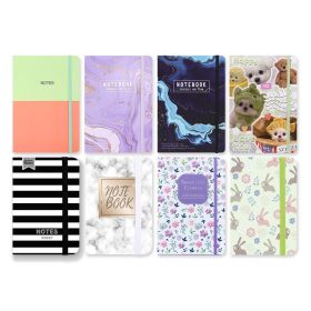 Gumis notesz A6 vonalas, 80 lap mix