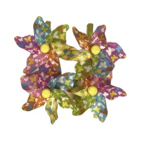 Szélforgó csipeszes virágos 6cm