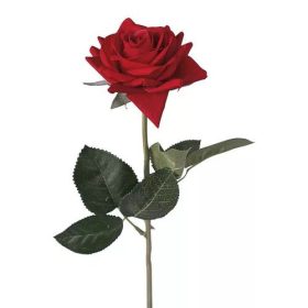   Bordó rózsa szál realisztikus tapintású szirmokkal 42,5cm magas