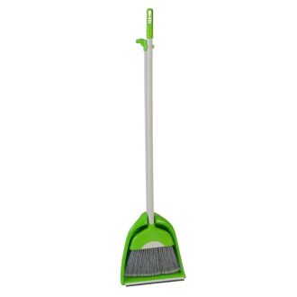 Szemeteslapát álló + seprű 110cm zöld