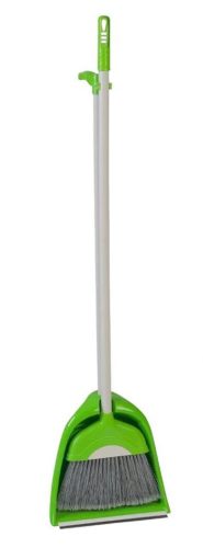 Szemeteslapát álló + seprű 110cm zöld