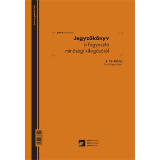   Nyomtatvány, jegyzőkönyv a fogyasztó minőségi kifogásáról, 25x3, A4, álló, PD, B.13-233/2014