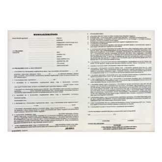   Nyomtatvány, munkaszerződés, A3, 3 példányos, VECTRA-LINE