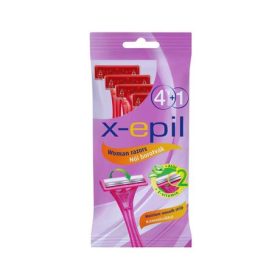   X-EPIL Eldobható borotva Női 4+1db-os /2 Pengés, Krémezőcsíkkal, Mozgatható Fej