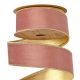 Rose gold bársony szalag drótos szegéllyel 38mm x 5m