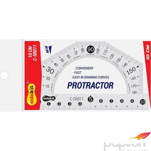 Szögmérő, műanyag, 10 cm, COLOKIT "C-SR011"