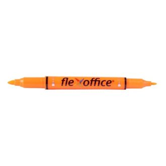   Szövegkiemelő, 1,0/4,0 mm, kétvégű, FLEXOFFICE HL01, narancs