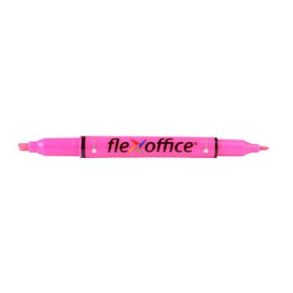   Szövegkiemelő, 1,0/4,0 mm, kétvégű, FLEXOFFICE HL01, rózsaszín