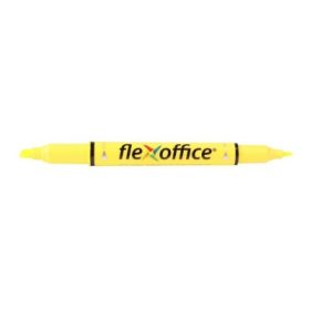   Szövegkiemelő, 1,0/4,0 mm, kétvégű, FLEXOFFICE HL01, sárga